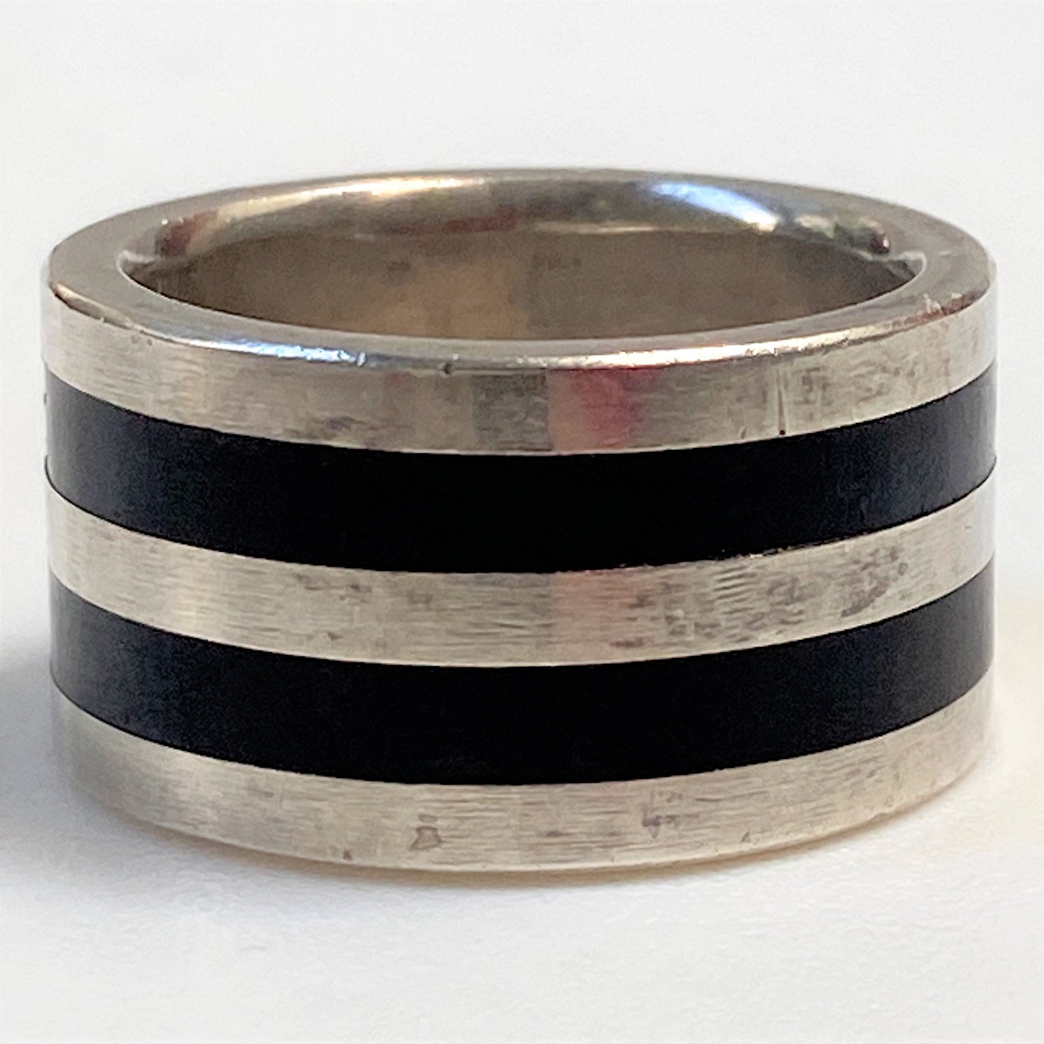 Sterling Silver and Ebony Ring by Ivan
