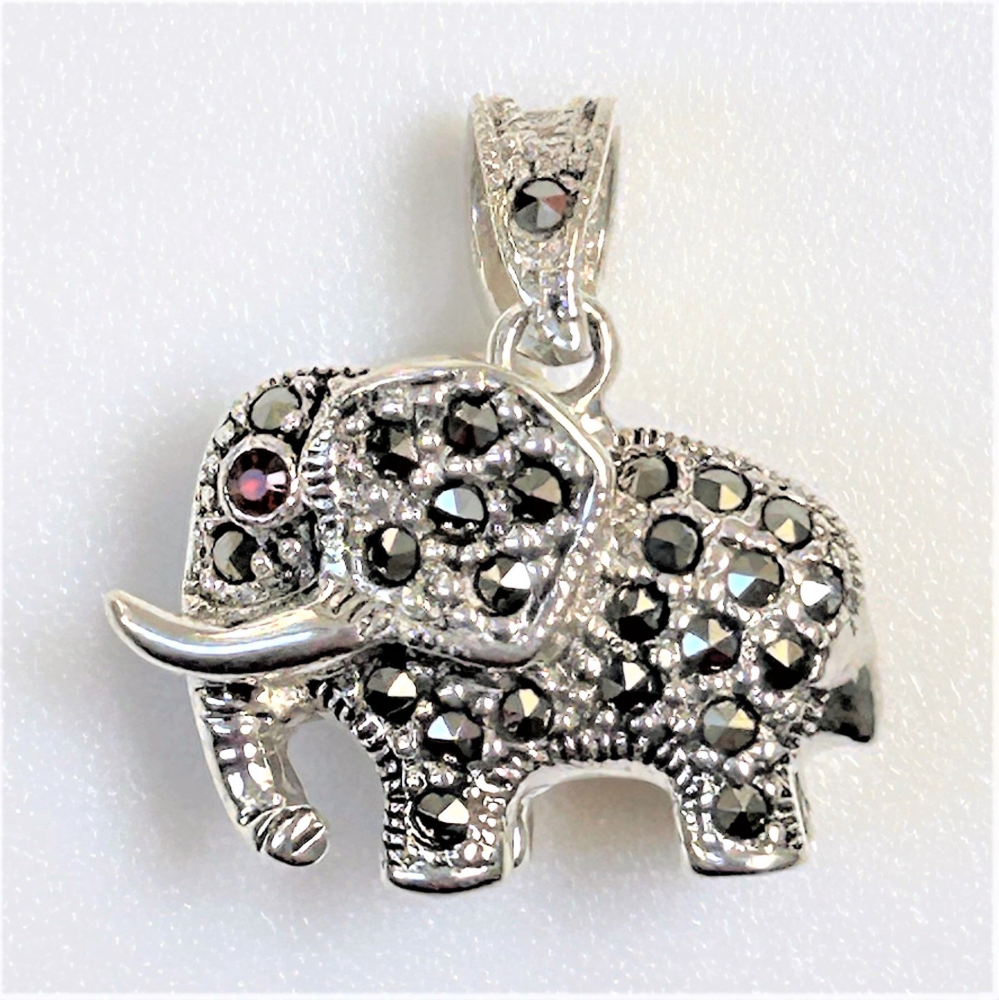 Sterling Silver and Marcasite “Elephant” Pendant