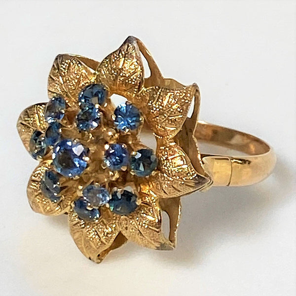 Vintage 18ct Gold and Sapphire “Flower” Dress Ring