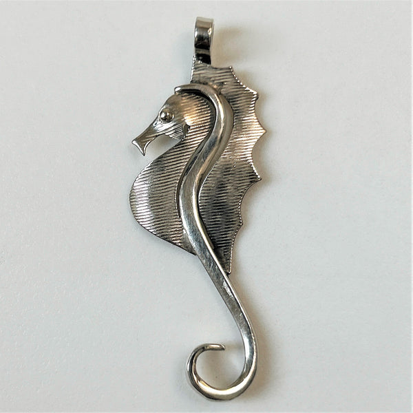 Large Sterling Silver “Seahorse” Pendant