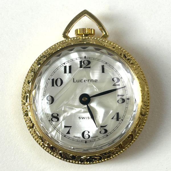 Goldtone Lucerne Swiss Mechanical Pendant Watch
