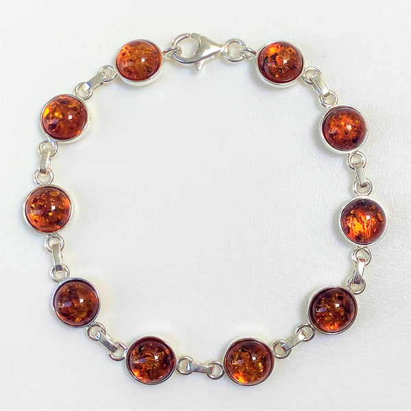 Silver and Amber Bracelet