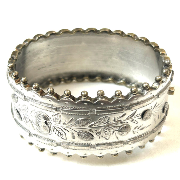 Antique Silver Bangle Bracelet