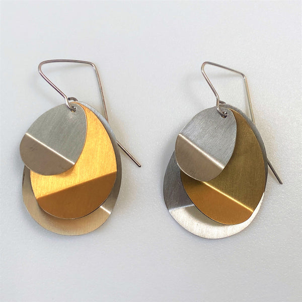 Handmade Designer Gold-Plated Sterling Silver Drop Earrings by Tyminski