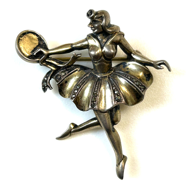 Vintage Silver "Dancer" Brooch