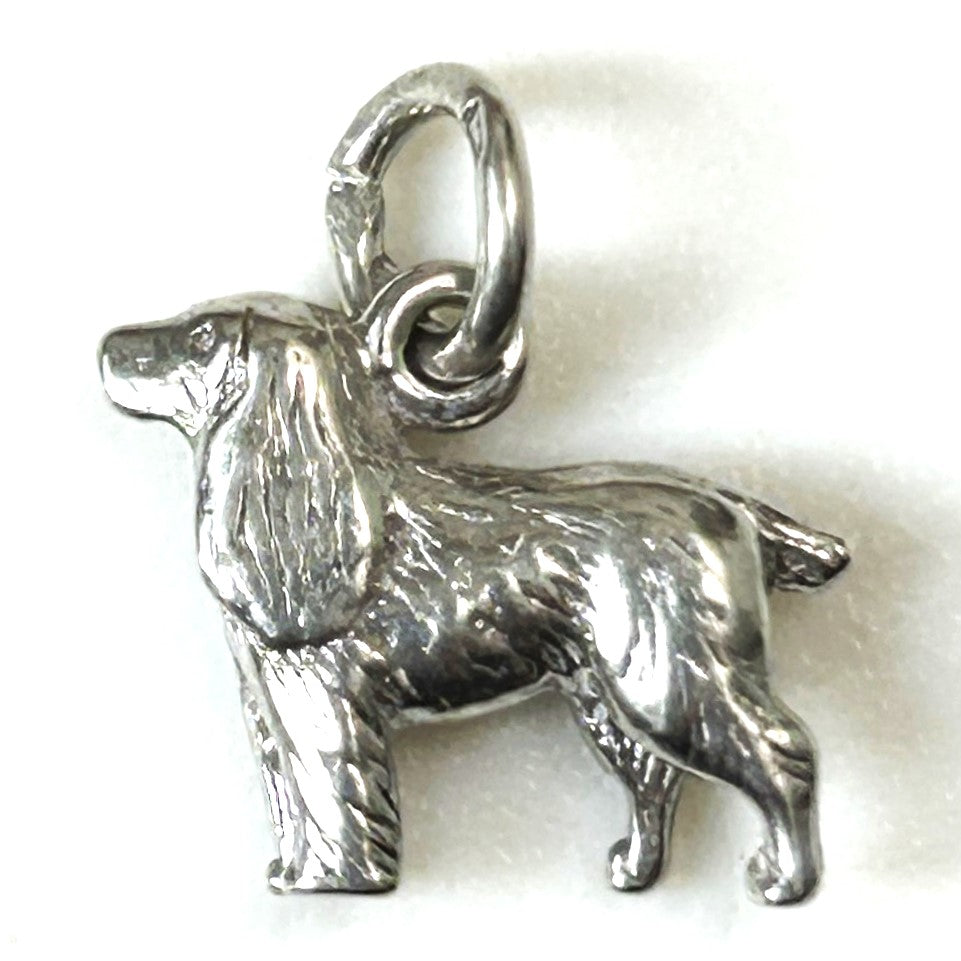 Miniature Silver “Spaniel Dog” Charm Pendant