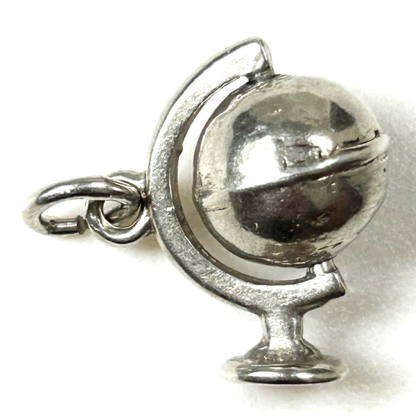 Miniature Silver “World Globe” Charm Pendant