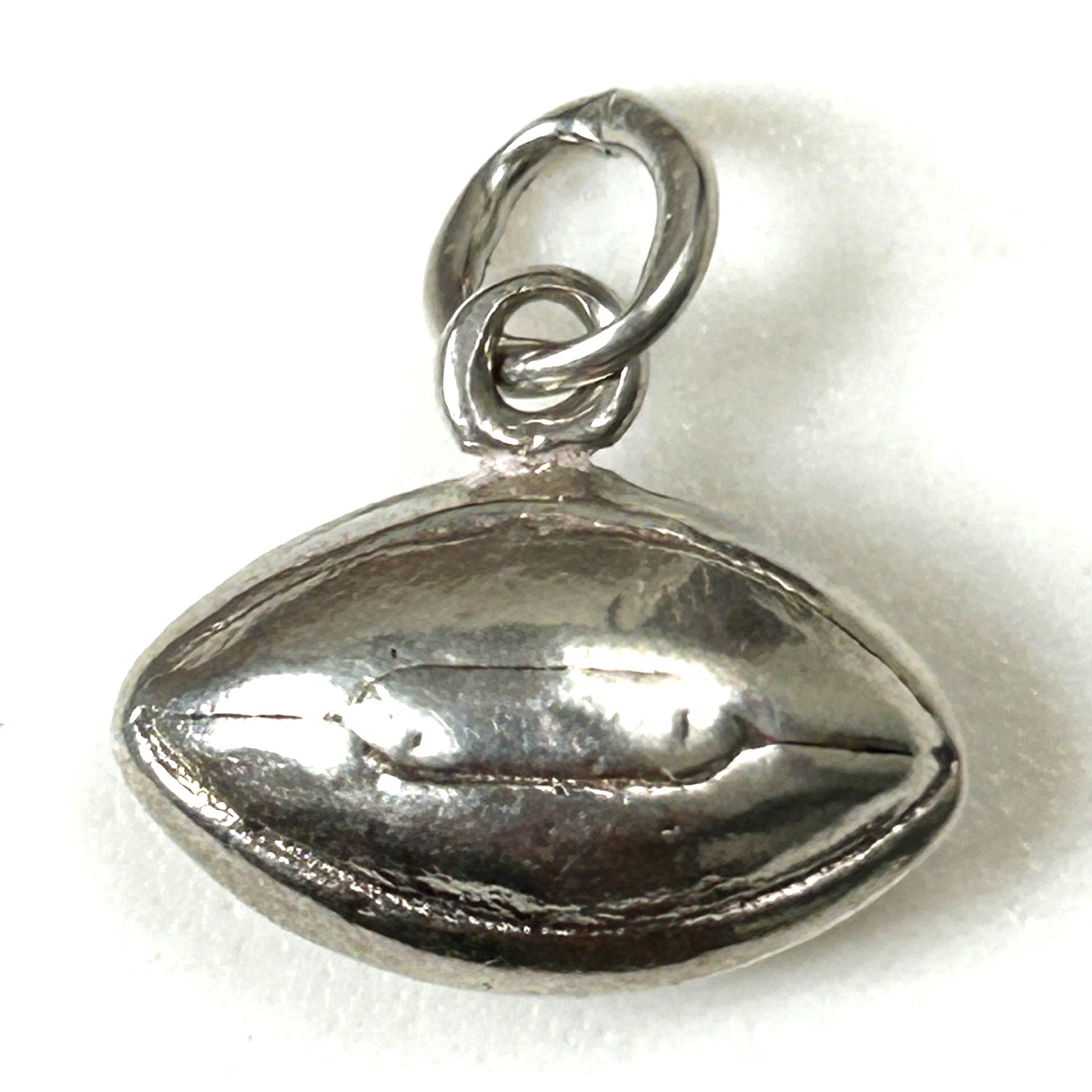 Miniature Silver “Rugby Ball” Charm Pendant