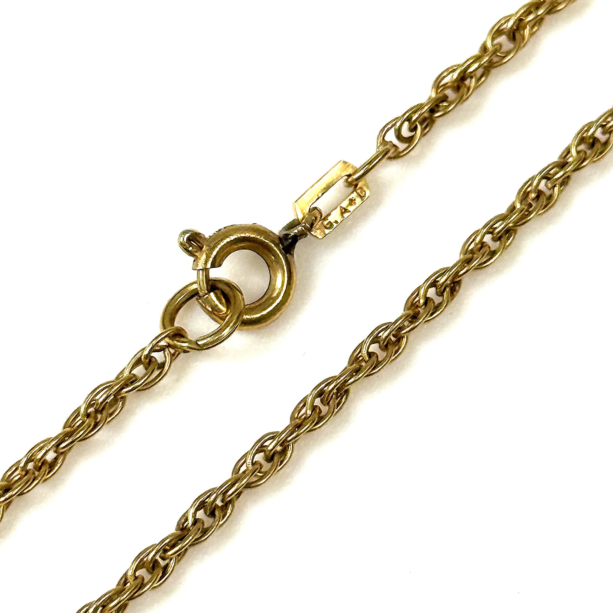 Vintage Gilded Metal Rope Chain Necklace