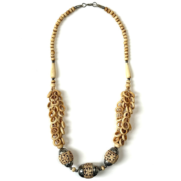 African Carved Bone Necklace