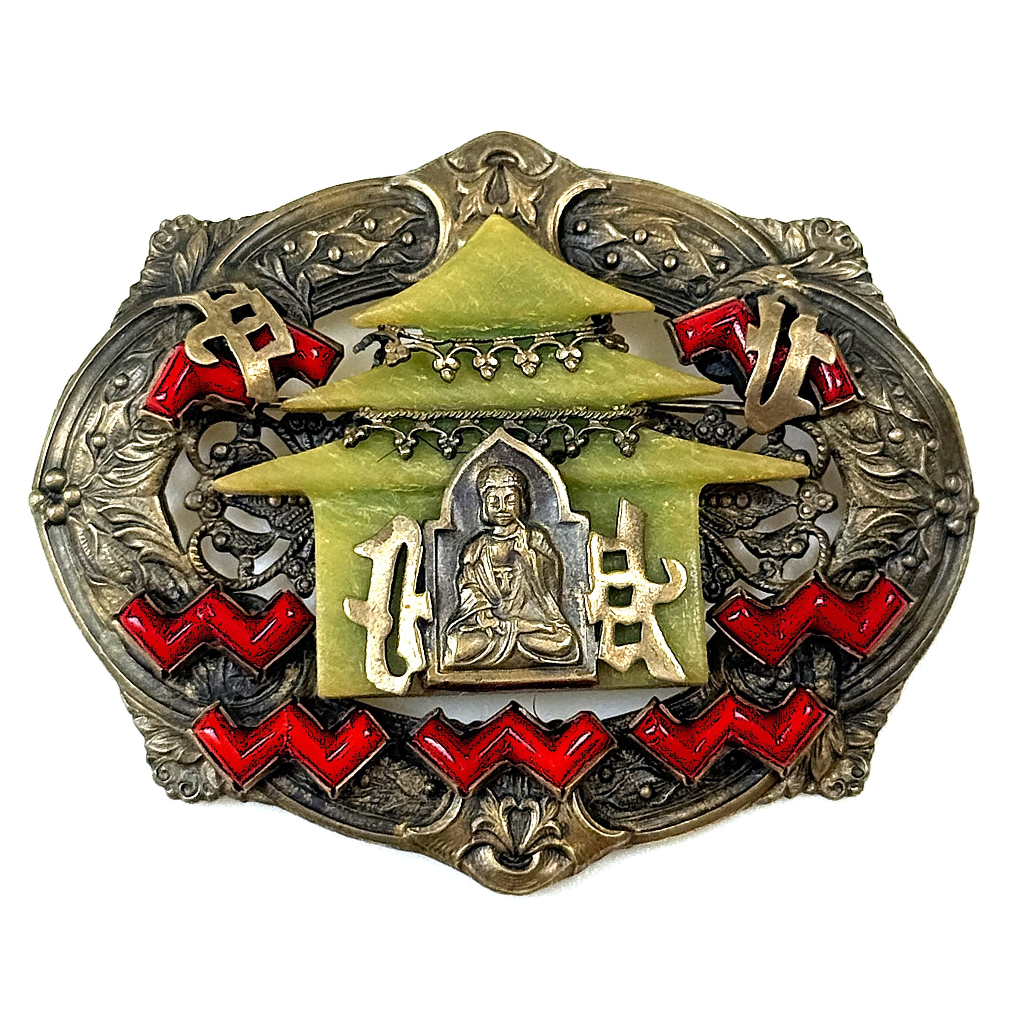 Antique Chinoiserie Pagoda Brooch