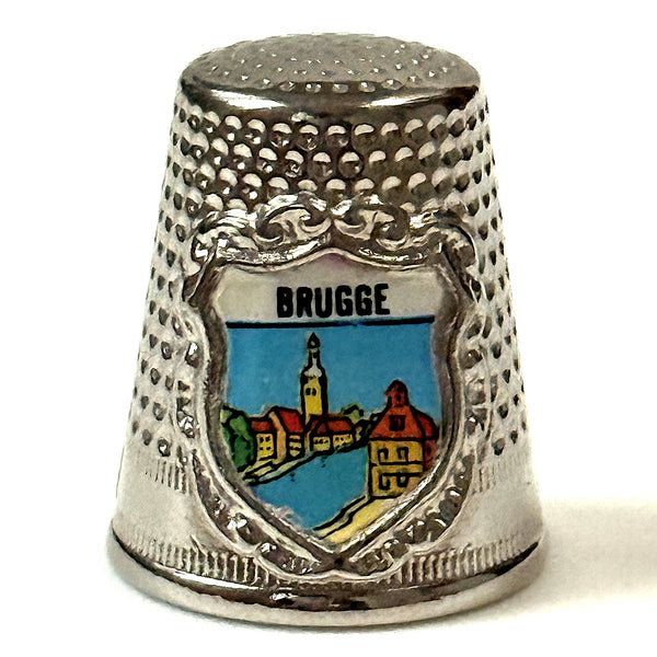 White Metal Souvenir “Brugge” Thimble