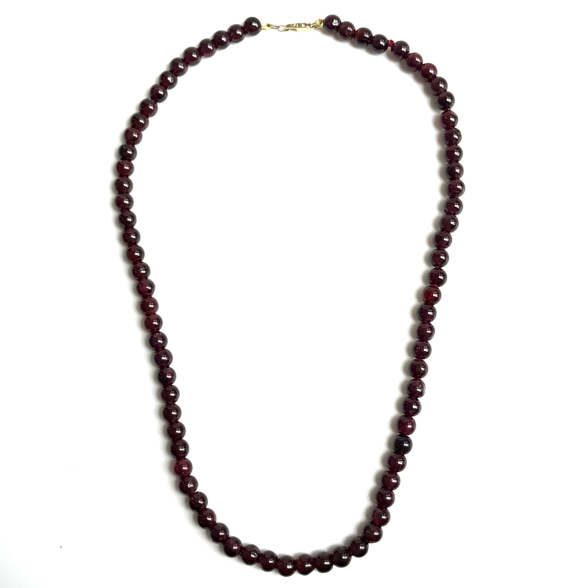 Garnet Bead Necklace with 9ct Gold Clasp