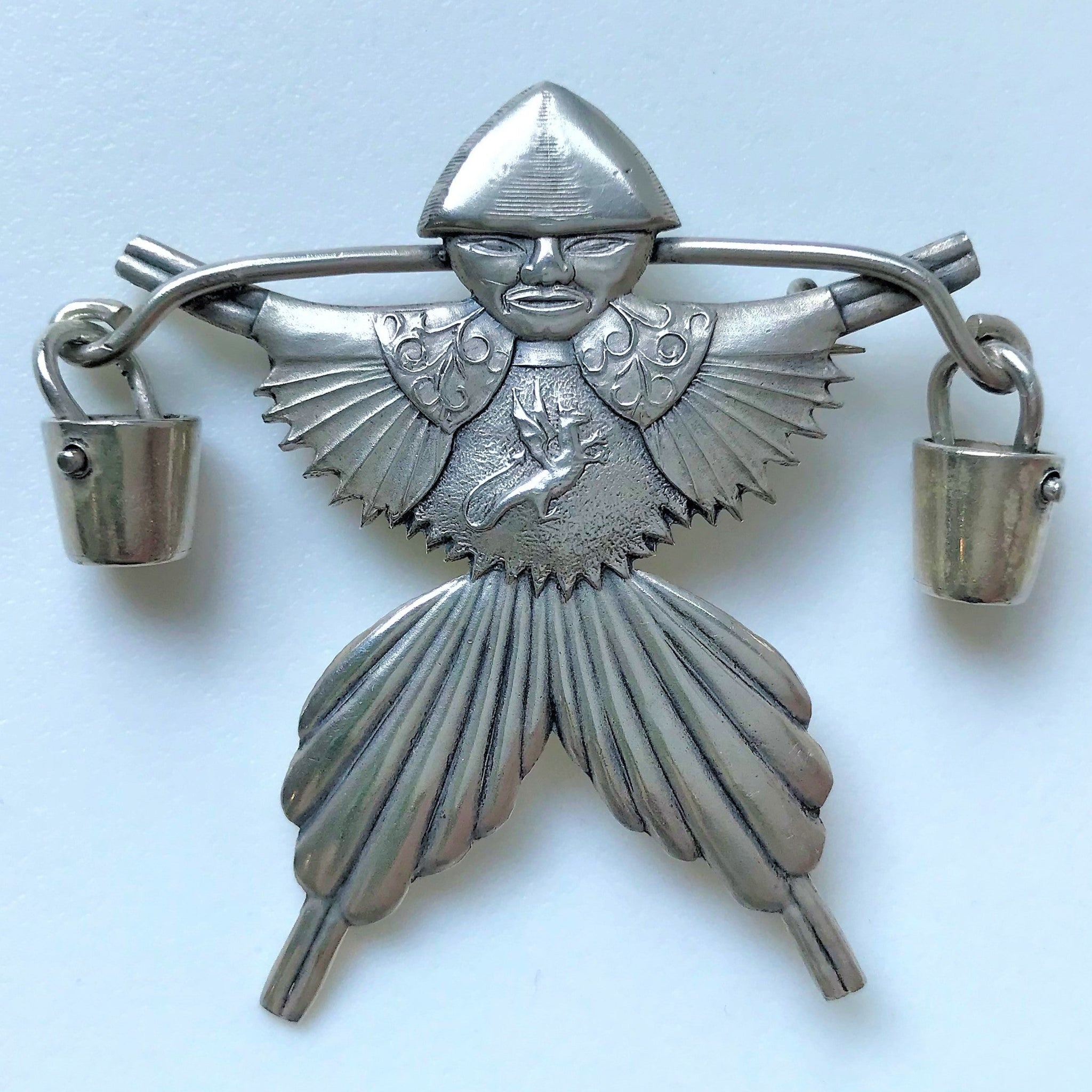 Vintage Silver “Water Carrier” South African Brooch by Candida