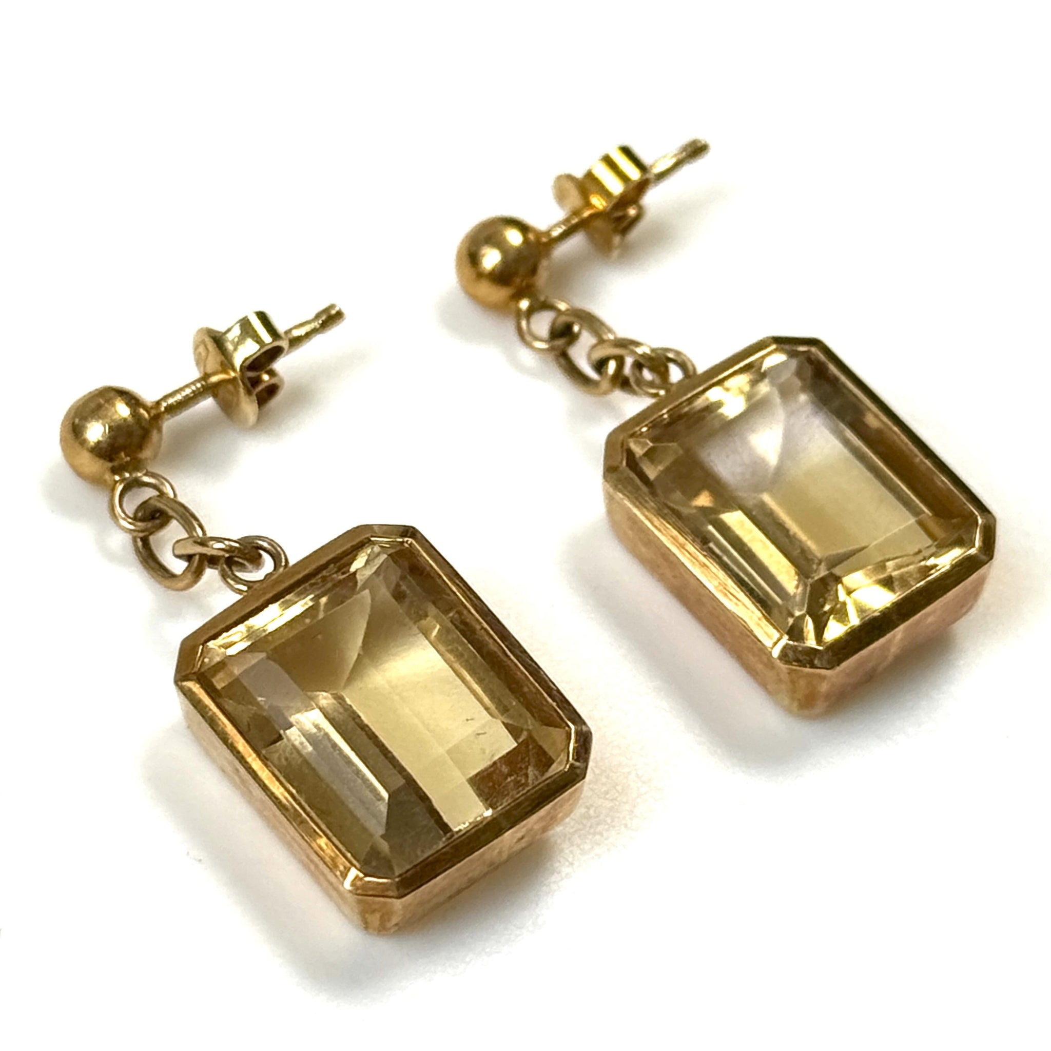 18ct Yellow Gold and Citrine Drop Earrings