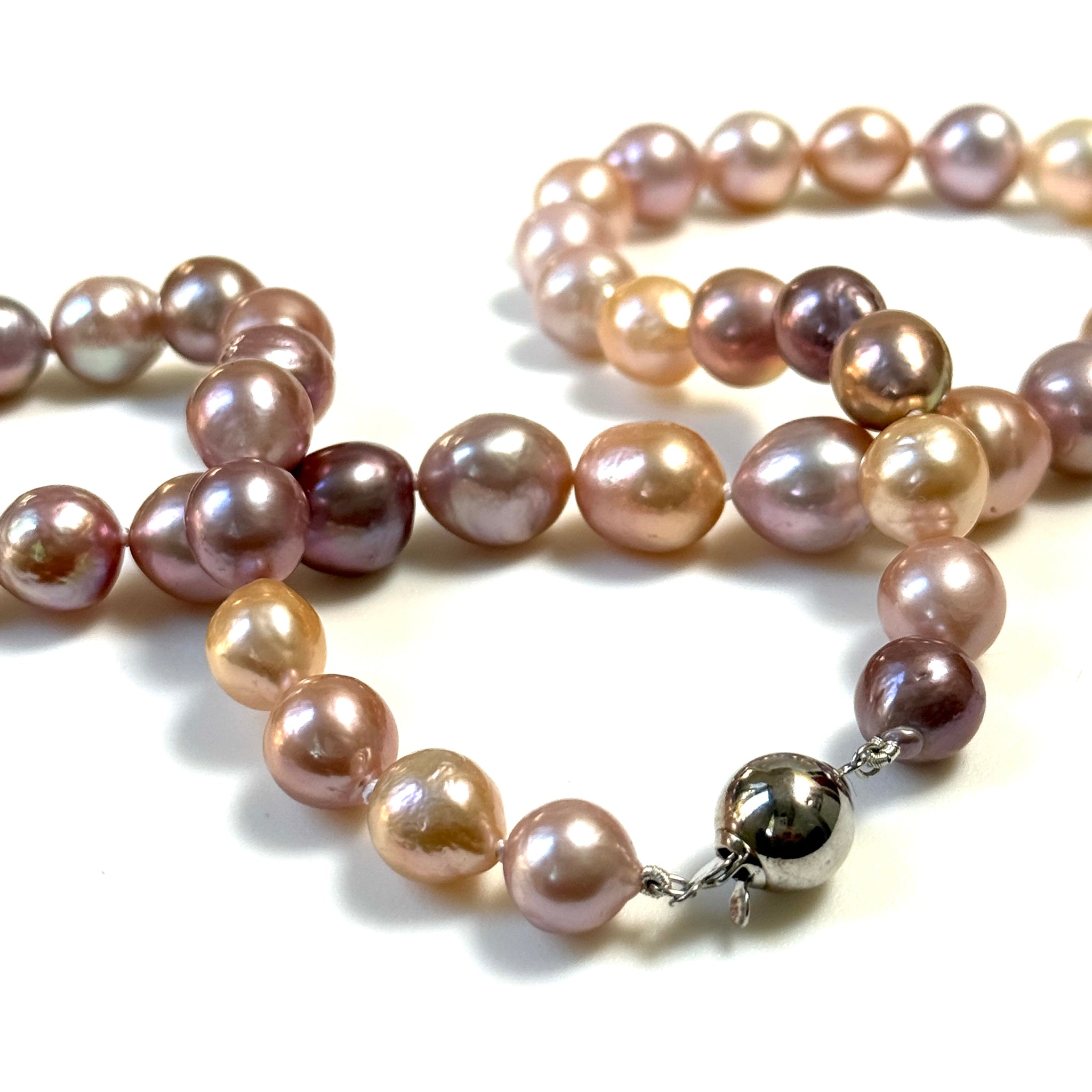 Sterling Silver and Baroque Pearl Necklace