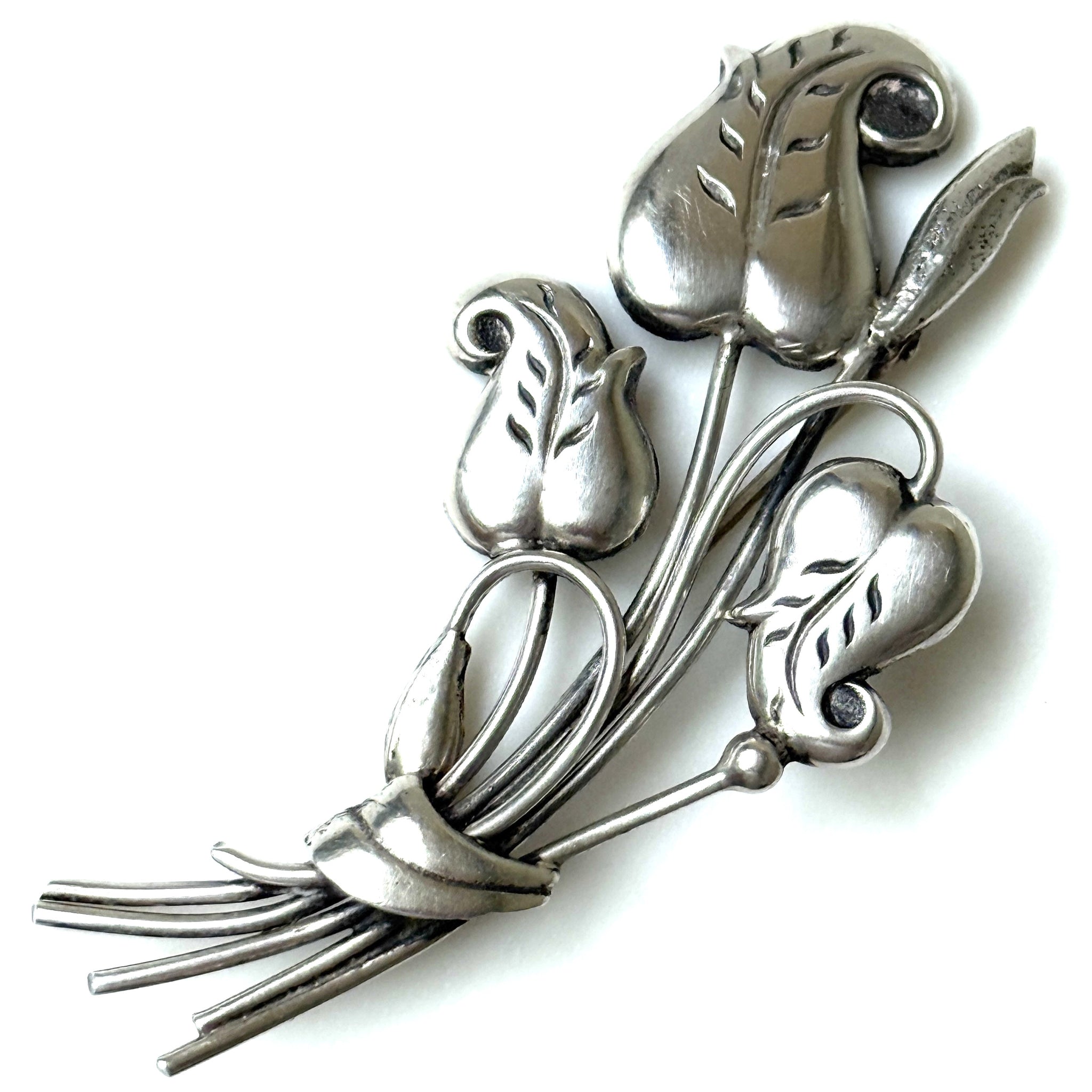 Sterling Silver Candida “Morning Glory” Floral Brooch