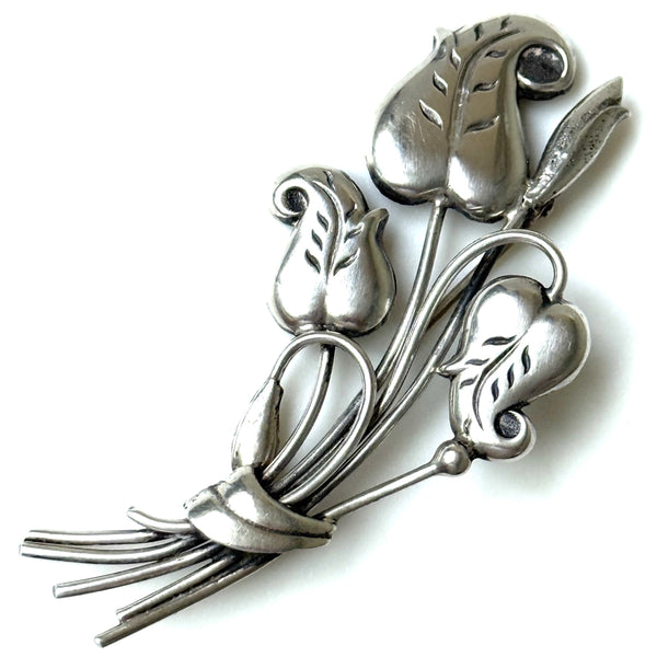 Sterling Silver Candida “Morning Glory” Floral Brooch