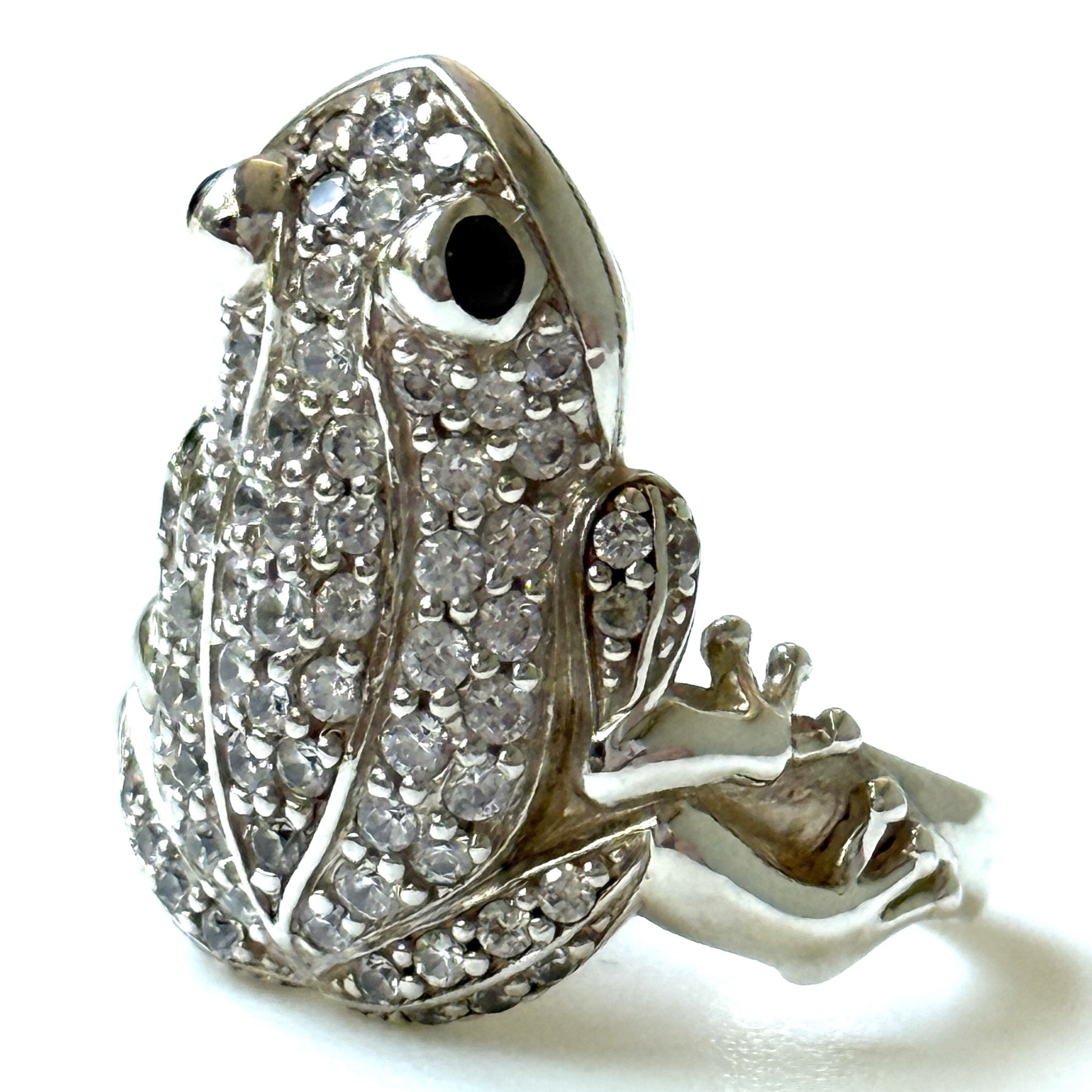 Sterling Silver and Crystal Thomas Sabo “Frog” Dress Ring