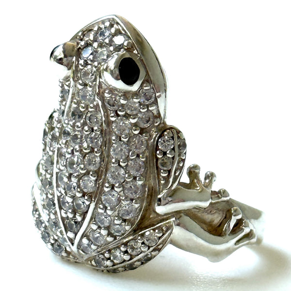 Sterling Silver and Crystal Thomas Sabo “Frog” Dress Ring