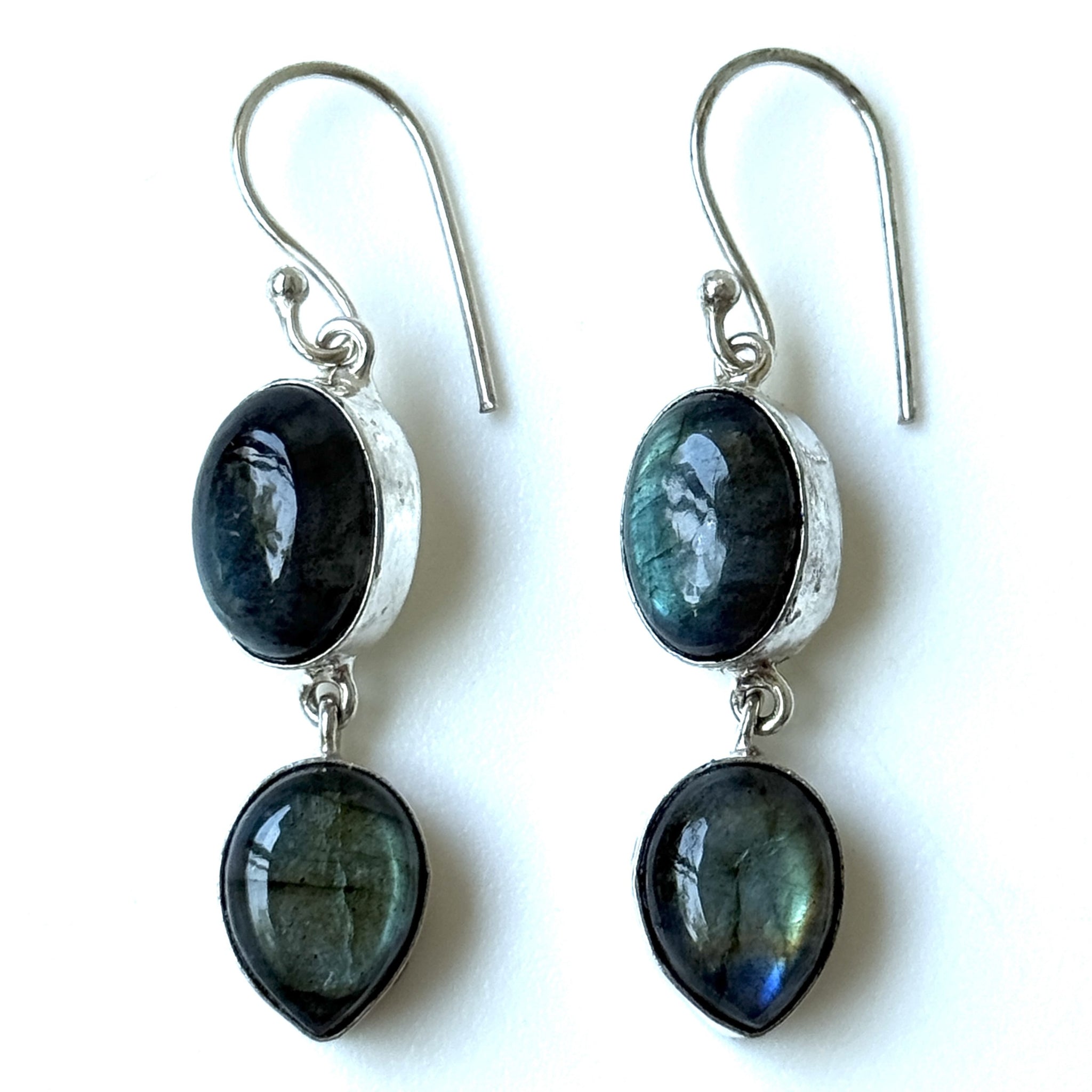 Sterling Silver and Labradorite Drop Earrings