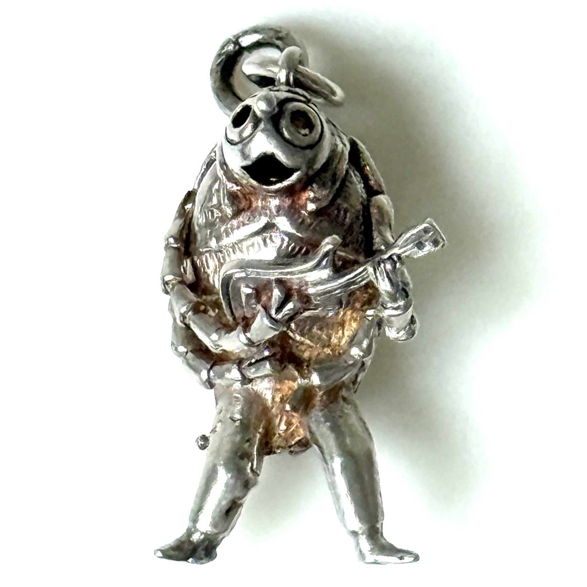 Articulated Silver “Beetle” Charm Pendant