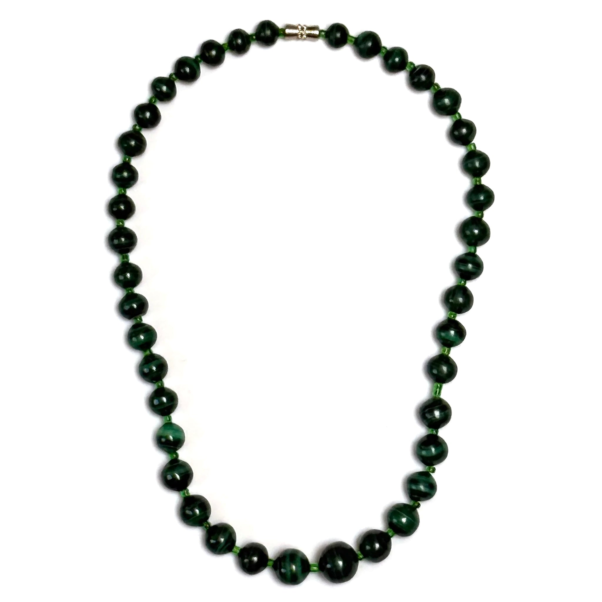 Graduated Malachite Bead Necklace