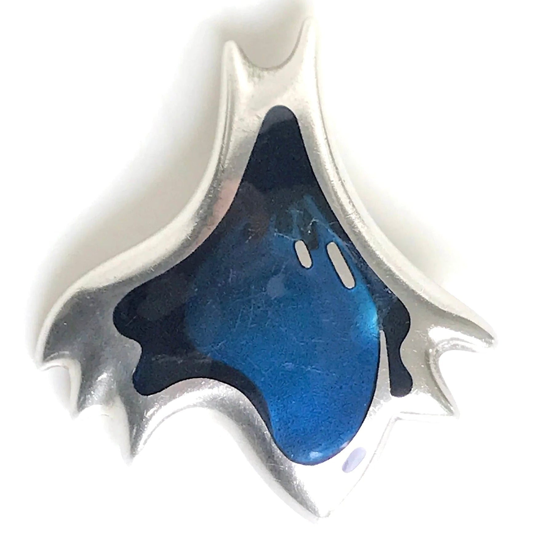 Georg Jensen Enamelled Silver Amoeba Pendant Brooch #306