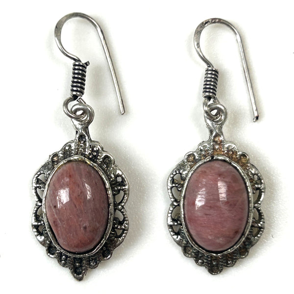 Sterling Silver and Agate Drop Earrings