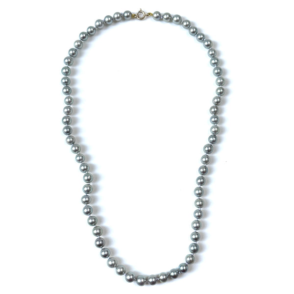 Vintage 9ct Gold and Grey Pearl Necklace