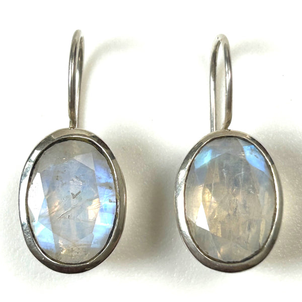 Silver and Rutilated Quartz Drop Earrings
