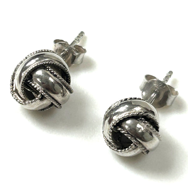 Silver “Knot” Stud Earrings