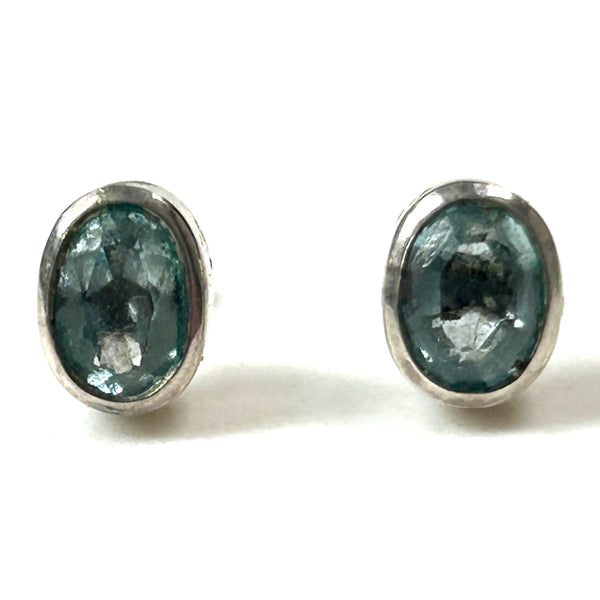 Silver and Blue Topaz Stud Earrings