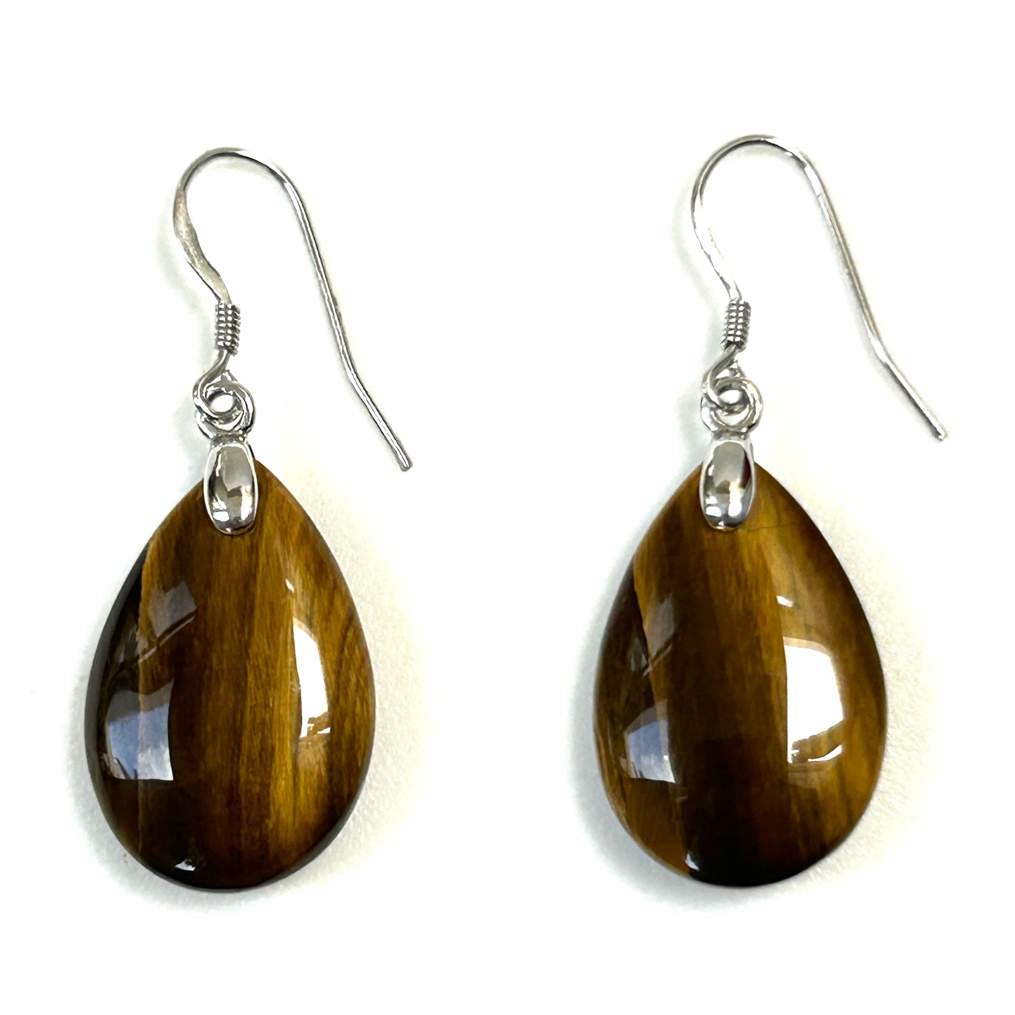 Sterling Silver and Tiger’s Eye Drop Earrings