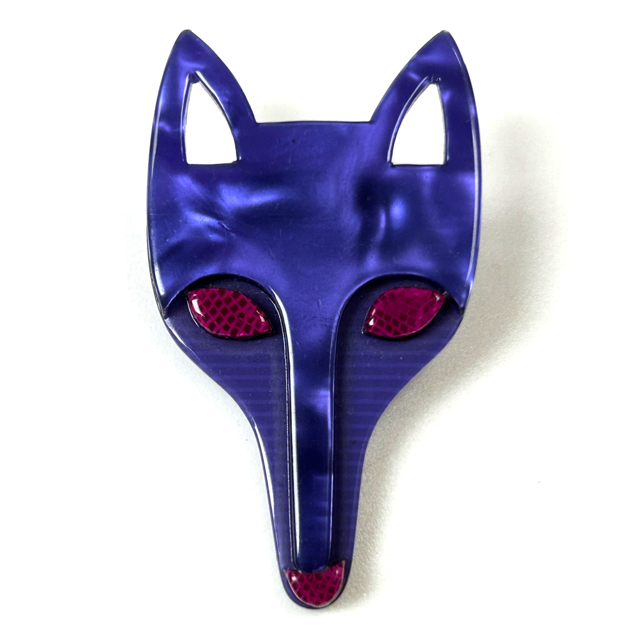 Large Purple and Red “Fox” Brooch by Lea Stein, Paris