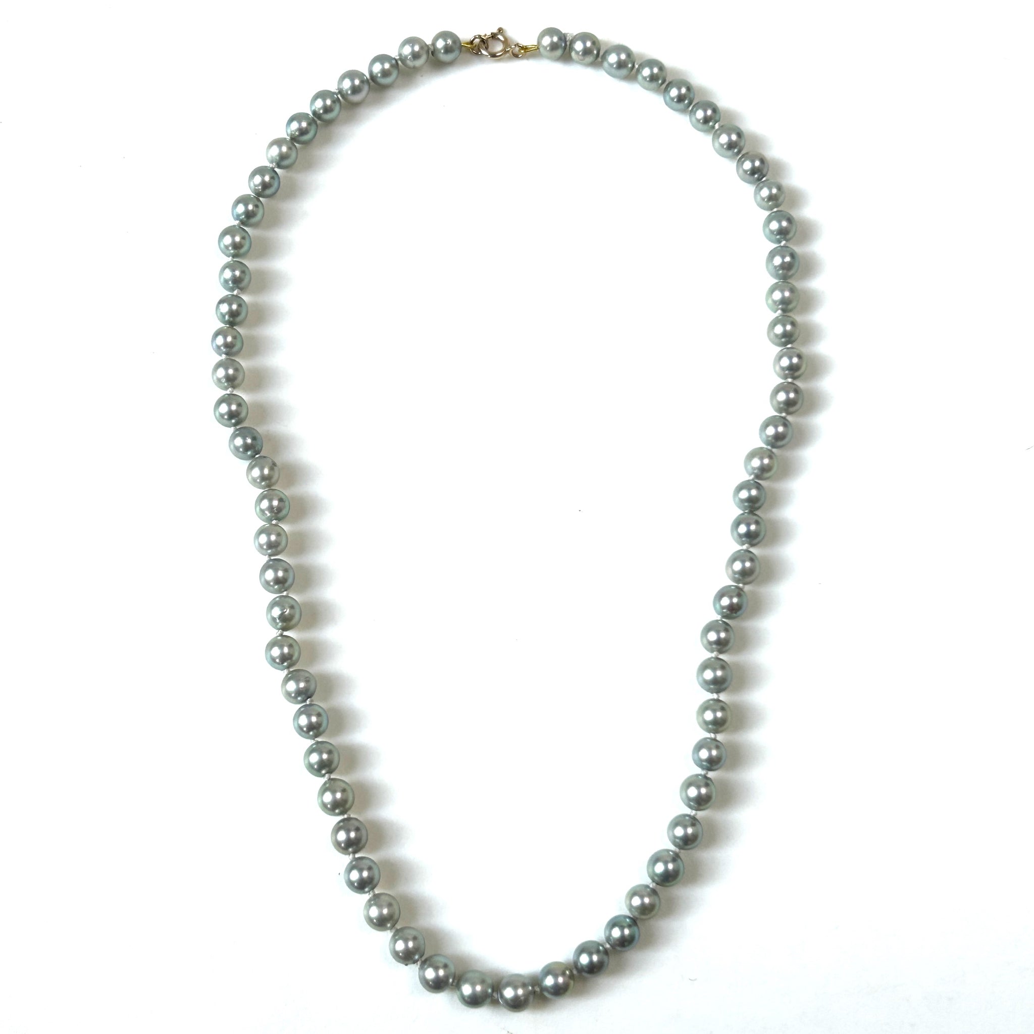 Vintage 9ct Gold and Grey Pearl Necklace