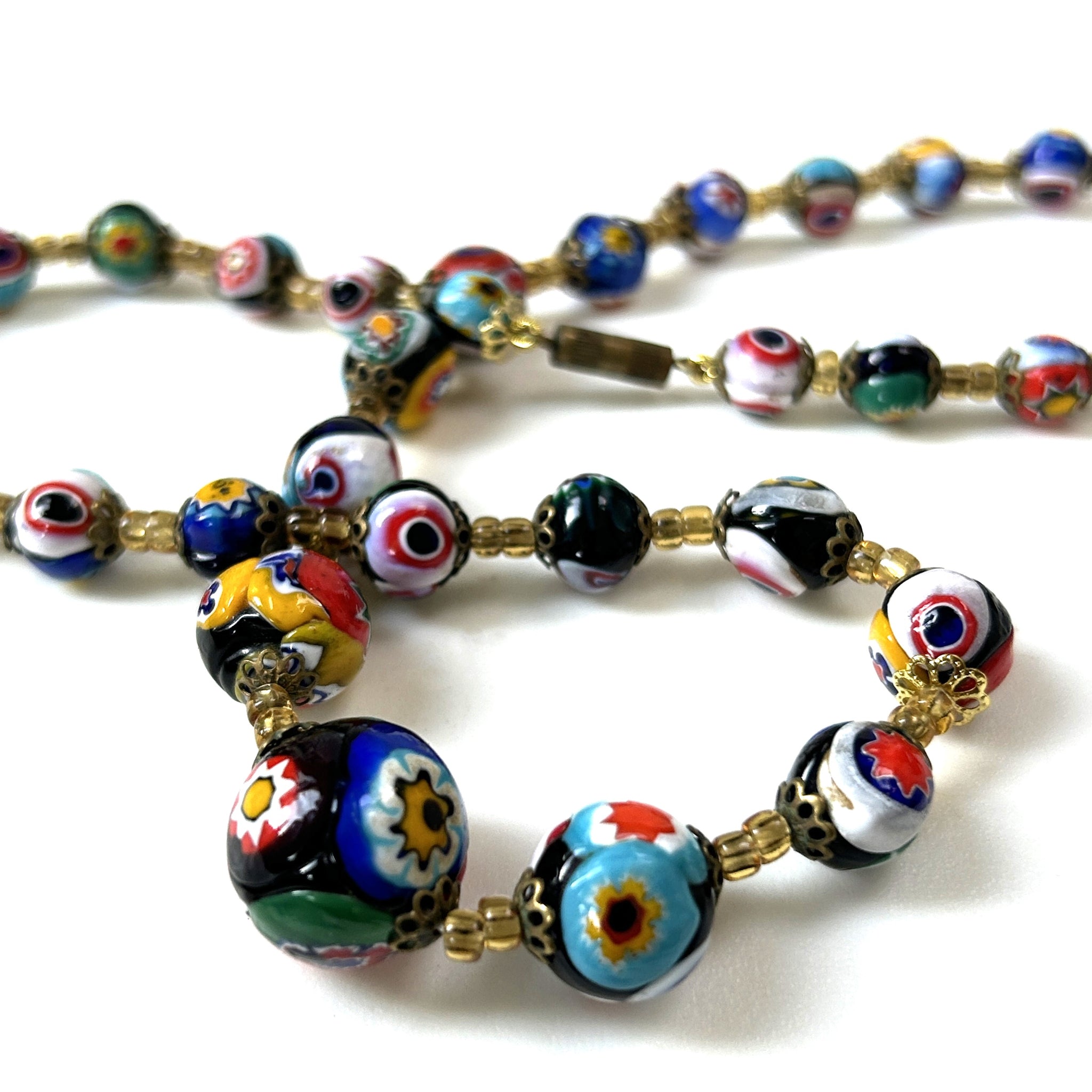 Vintage “Millefiori” Murano Glass Bead Necklace