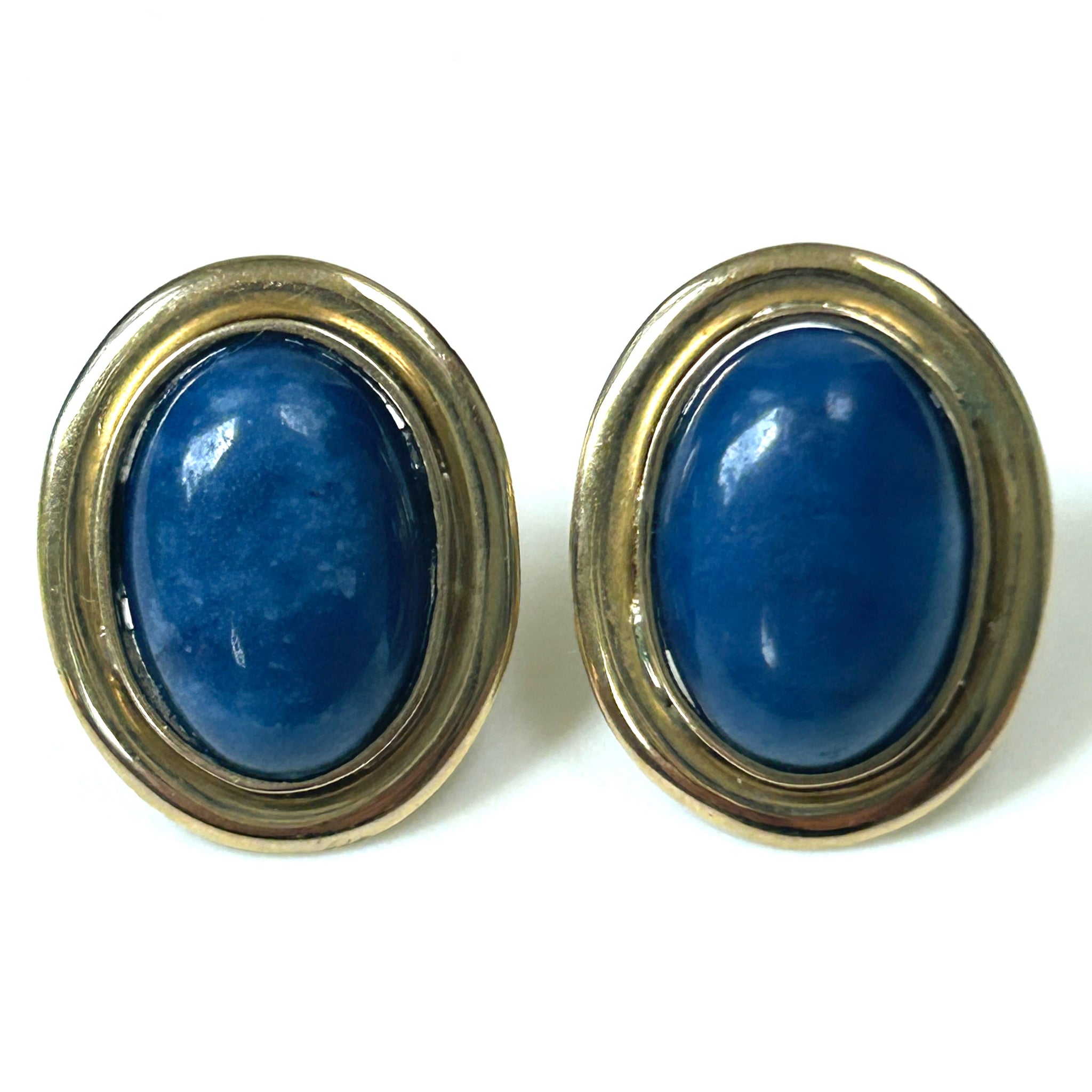 Vintage 9ct Gold and Lapis Lazuli Earrings