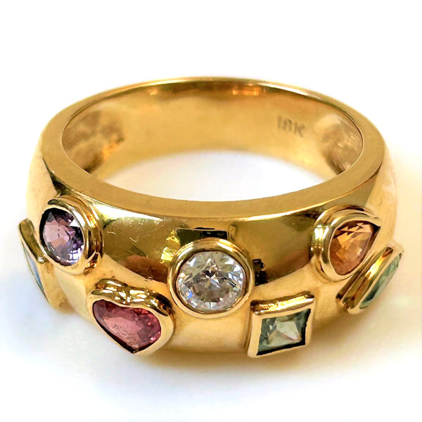 18ct Gold, Diamond and Precious Gemstone Ring