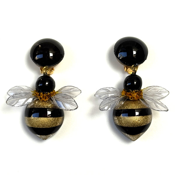 Cilea Bijoux Paris “Bourdon” Bumble-bee Clip-on Earrings