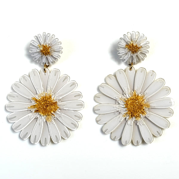 Large Cilea Bijoux Paris “Daisy” Drop Earrings