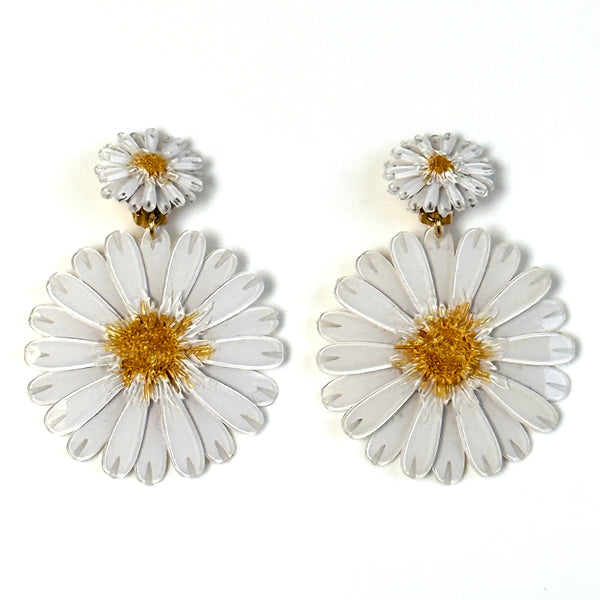 Large Cilea Bijoux Paris “Daisy” Clip-on Earrings