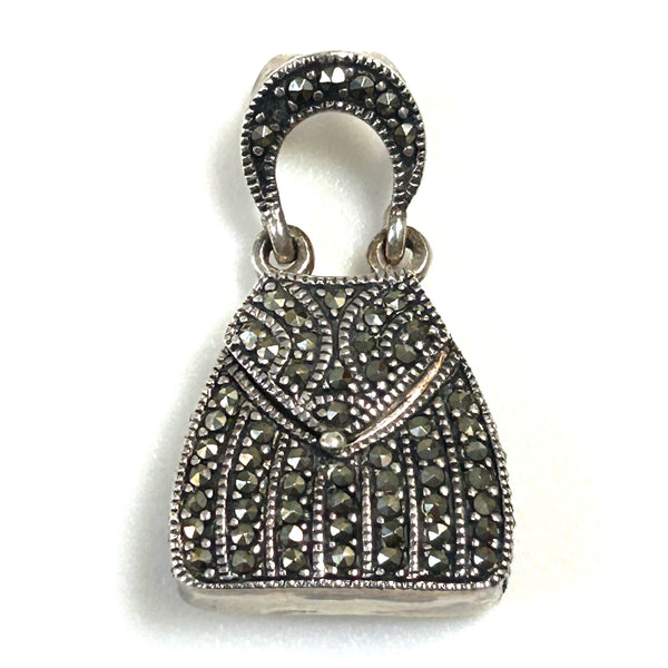 Sterling Silver and Marcasite “Handbag” Locket Pendant