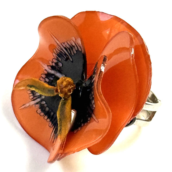 Cilea Bijoux Paris “Pensee” Flower Ring