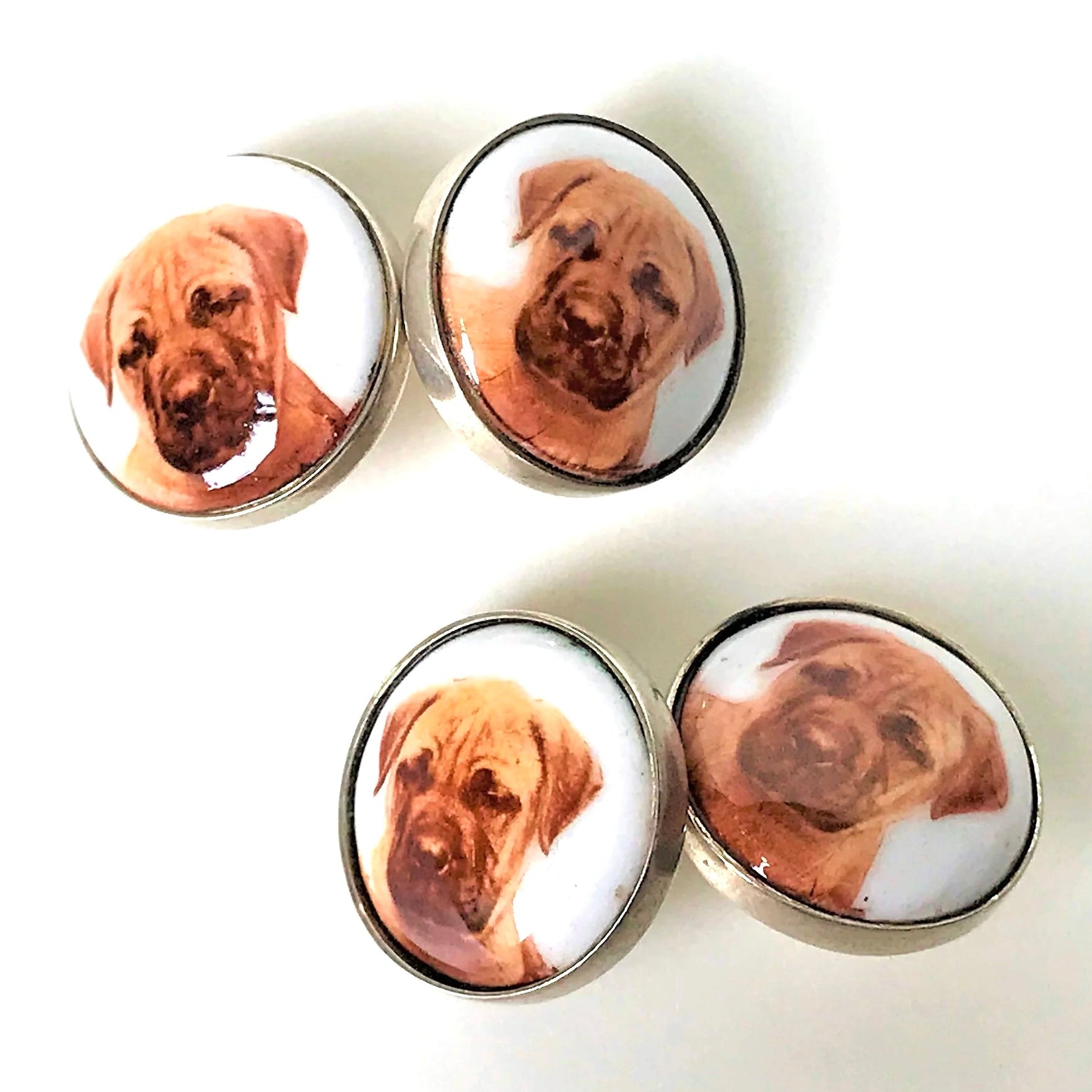 Sterling Silver and Enamel "Boerboel" Cufflinks