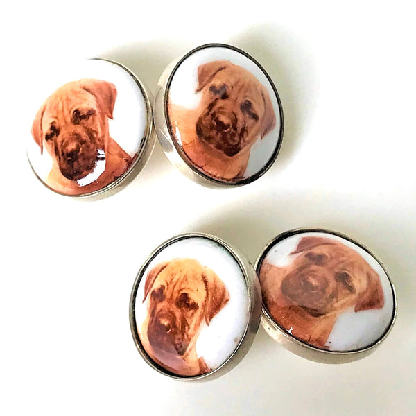 Sterling Silver and Enamel "Boerboel" Cufflinks