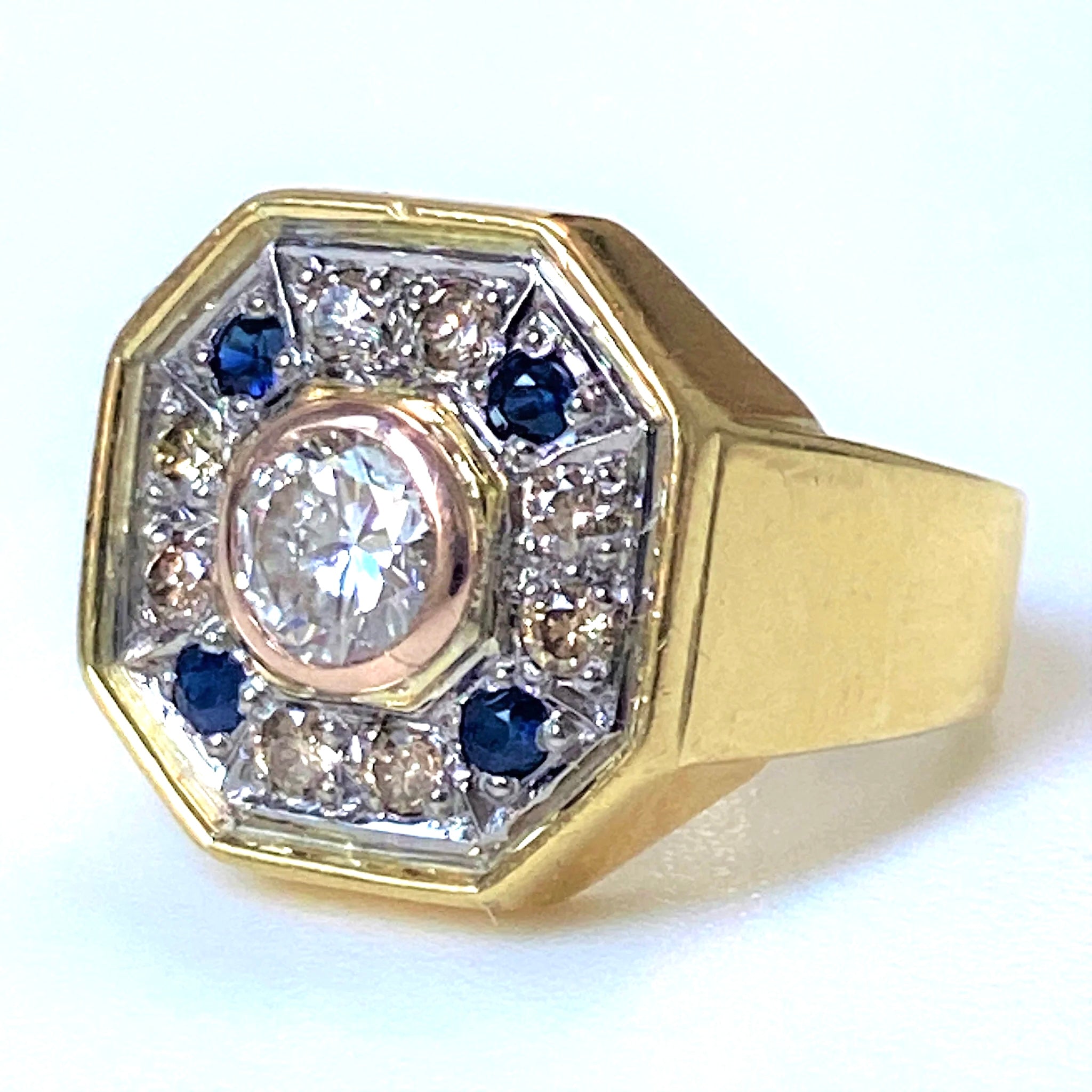 Vintage 18ct Gold, Diamond and Sapphire Ring