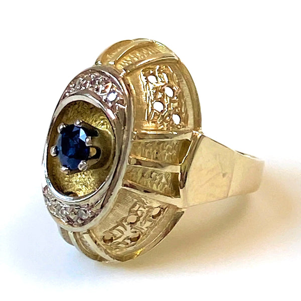 14ct Gold, Sapphire and Diamond Dress Ring