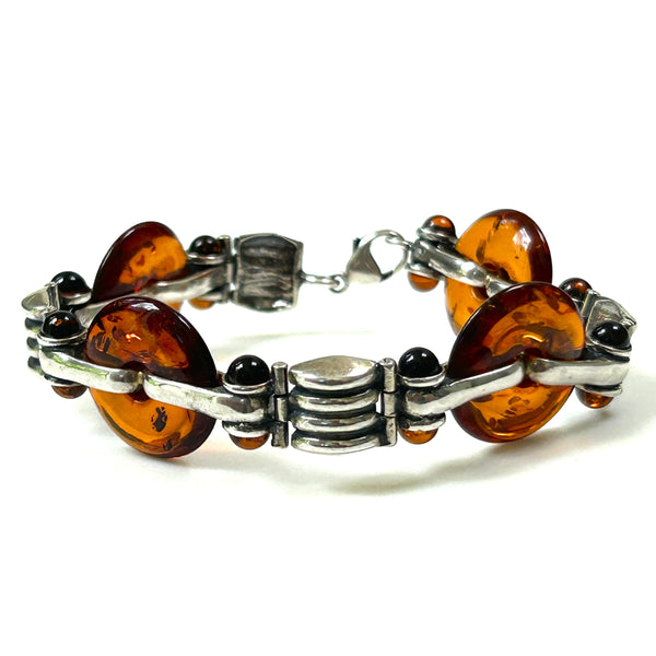 Silver and Amber Bracelet