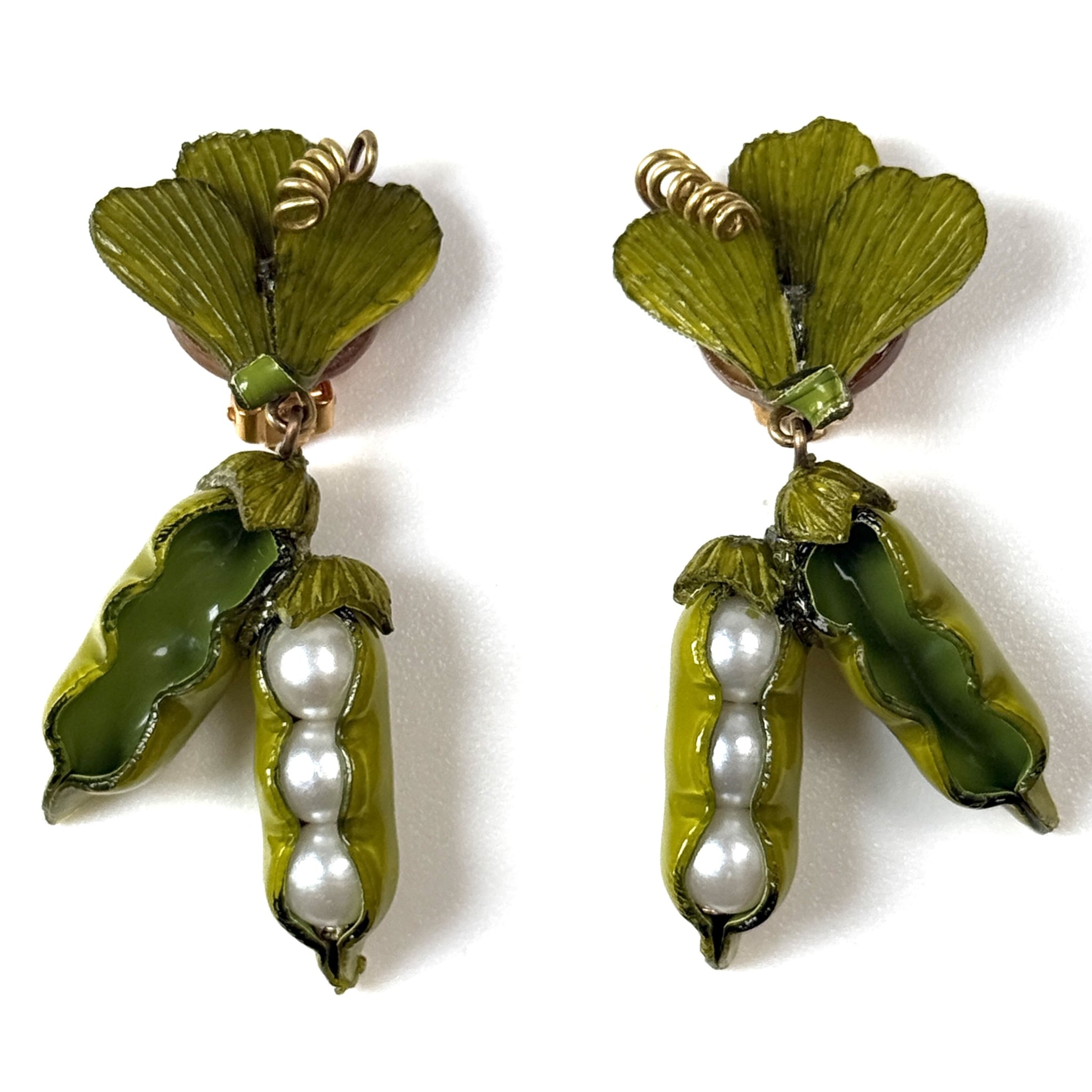 Handmade Cilea Bijoux Paris “Petits Pois” Clip-on Earrings